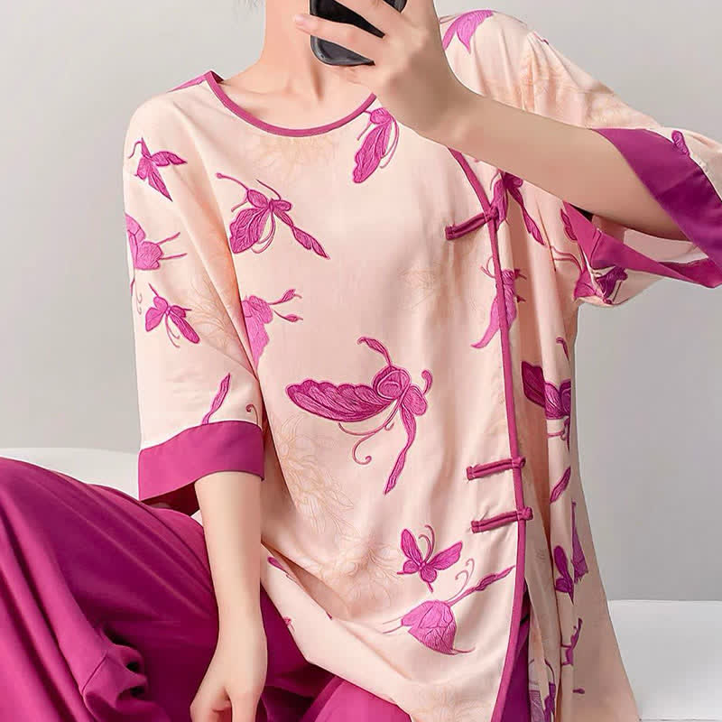 Artsitic Butterfly Eastern-Inspired Loungewear Set