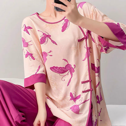 Artsitic Butterfly Eastern-Inspired Loungewear Set