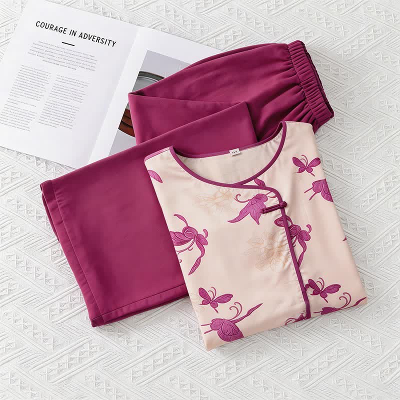 Artsitic Butterfly Eastern-Inspired Loungewear Set