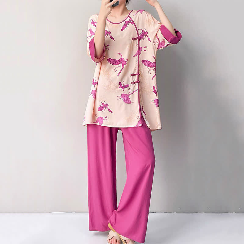 Artsitic Butterfly Eastern-Inspired Loungewear Set