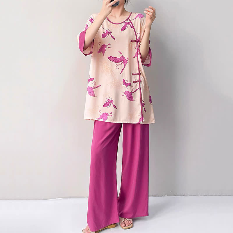 Artsitic Butterfly Eastern-Inspired Loungewear Set