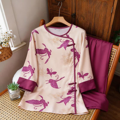 Artsitic Butterfly Eastern-Inspired Loungewear Set