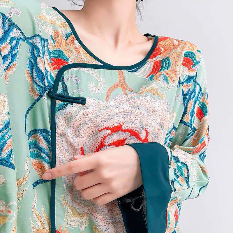 Retro Floral Eastern-Inspired Loungewear Set