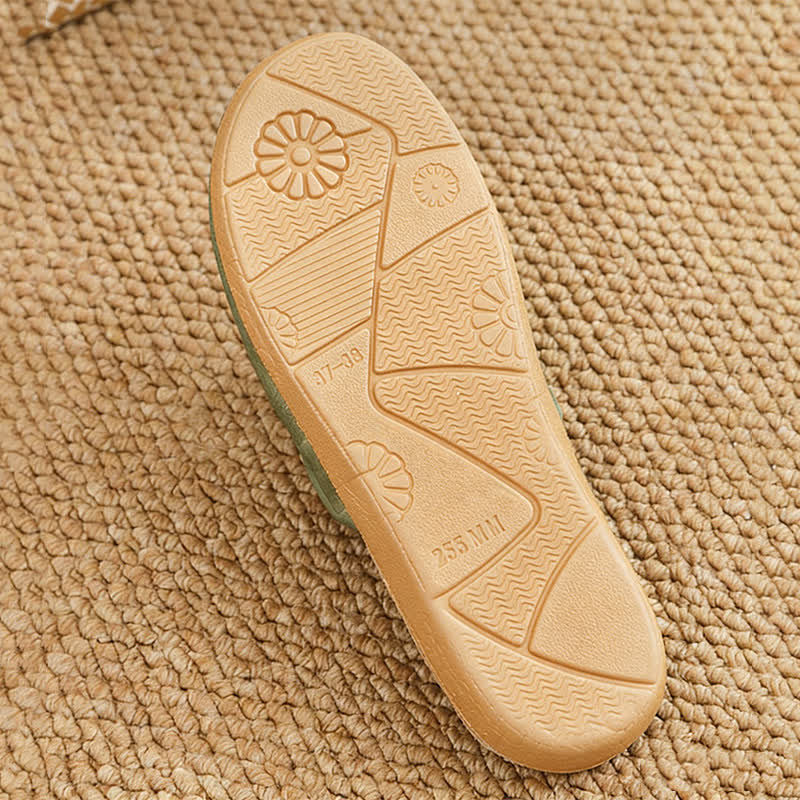 Elegant Jacquard Print Linen House Slippers
