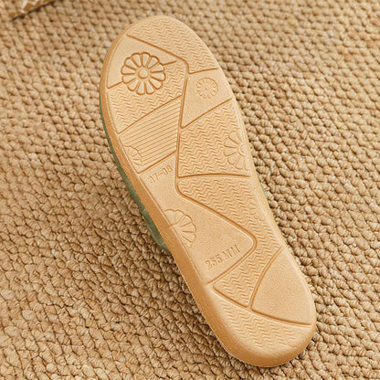 Elegant Jacquard Print Linen House Slippers