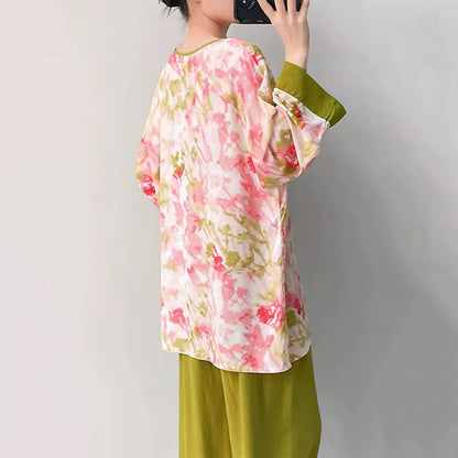 Oriental Cherry Blossom-Inspired Pajama Set