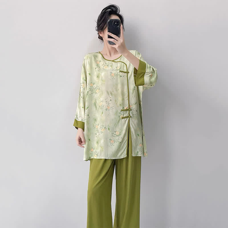 Fresh Floral Eastern-Inspired Pajama Set