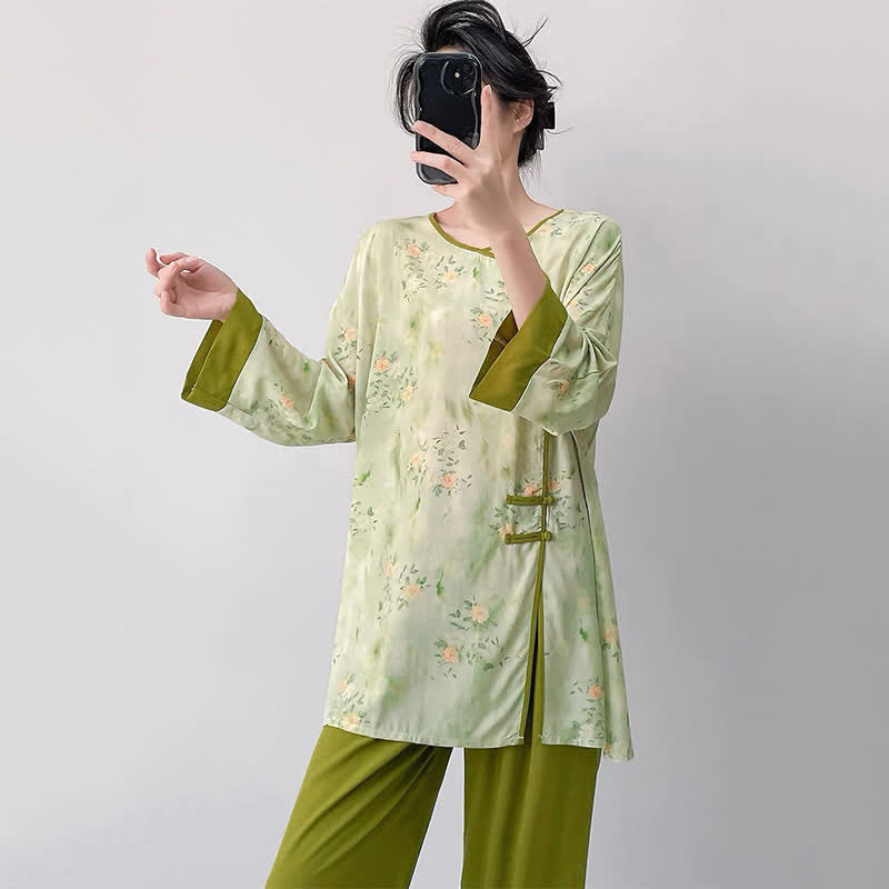 Fresh Floral Eastern-Inspired Pajama Set
