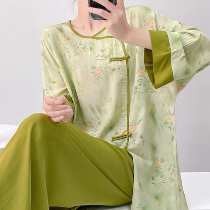 Fresh Floral Eastern-Inspired Pajama Set