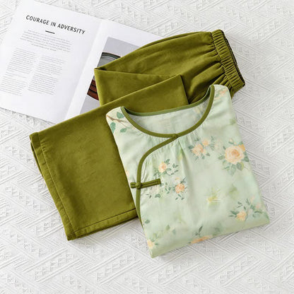 Fresh Floral Eastern-Inspired Pajama Set