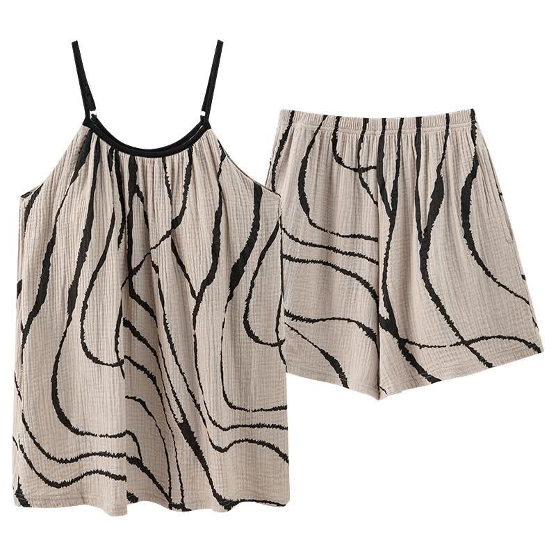 Artistic Wave Cotton Gauze Cami Pajamas