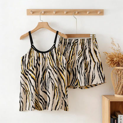 Tiger Stripe Cotton Gauze Cami Pajamas
