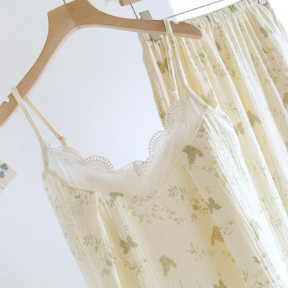 Butterfly & Leaf Pure Cotton Loungewear Set(3PCS)