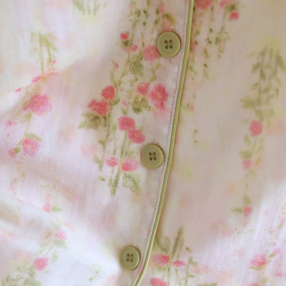 Romantic Rose Cotton V-Neck Pajama Set(3PCS)