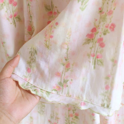 Romantic Rose Cotton V-Neck Pajama Set(3PCS)