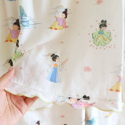 Vintage Oriental Princess Inspired Cotton Pajamas(3PCS)