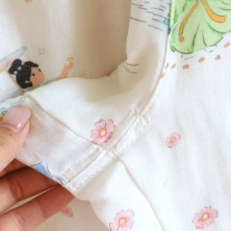 Vintage Oriental Princess Inspired Cotton Pajamas(3PCS)