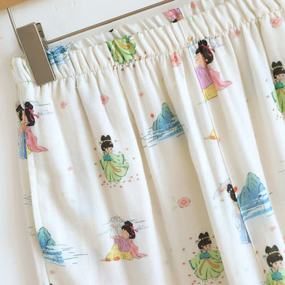 Vintage Oriental Princess Inspired Cotton Pajamas(3PCS)