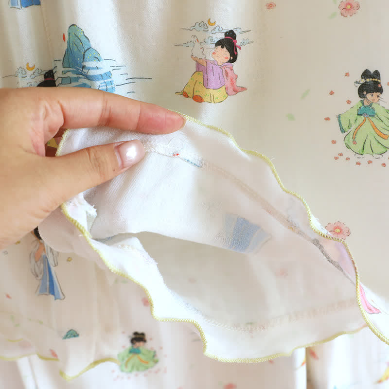 Vintage Oriental Princess Inspired Cotton Pajamas(3PCS)