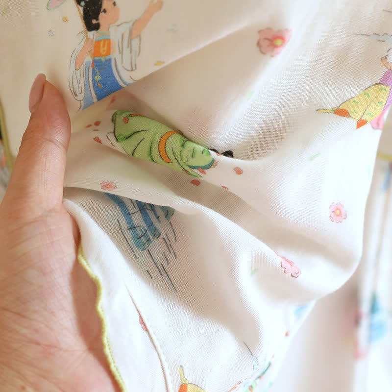 Vintage Oriental Princess Inspired Cotton Pajamas(3PCS)