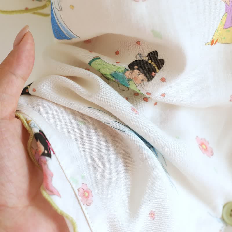 Vintage Oriental Princess Inspired Cotton Pajamas(3PCS)