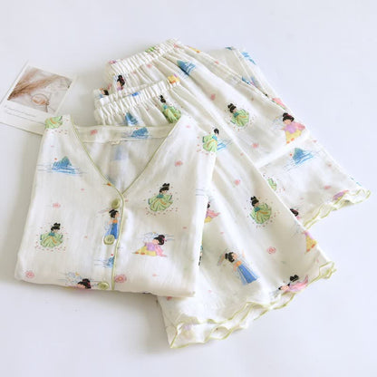 Vintage Oriental Princess Inspired Cotton Pajamas(3PCS)