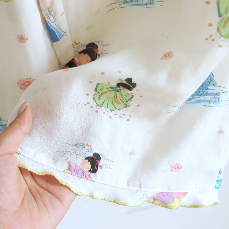 Vintage Oriental Princess Inspired Cotton Pajamas(3PCS)