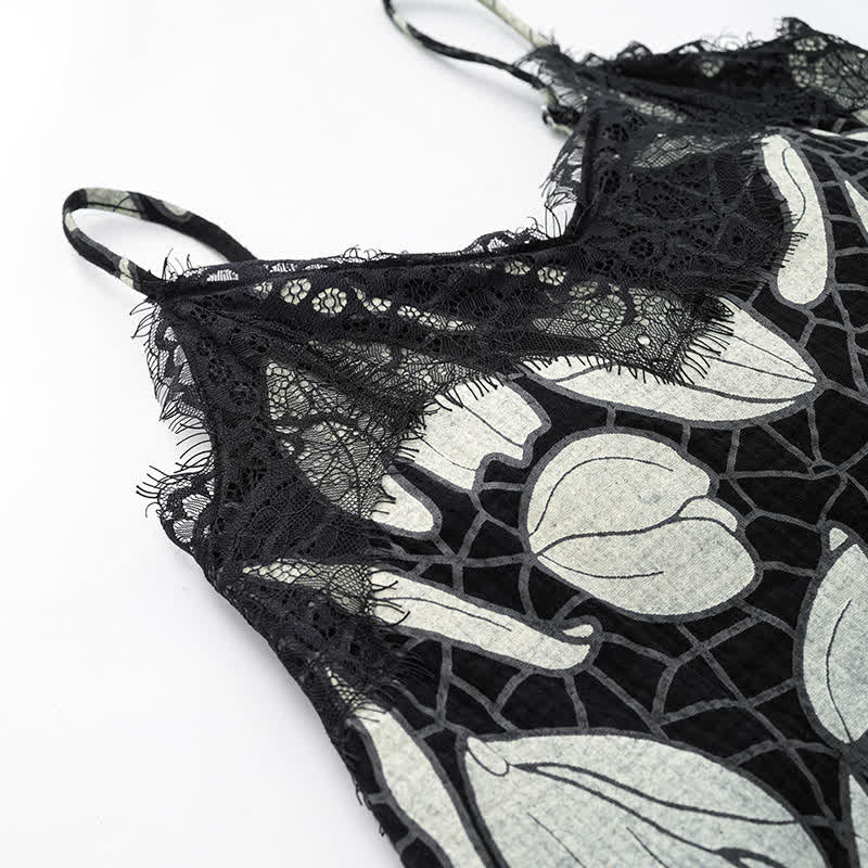Abstract Floral Cotton Cami & Shorts Pajamas