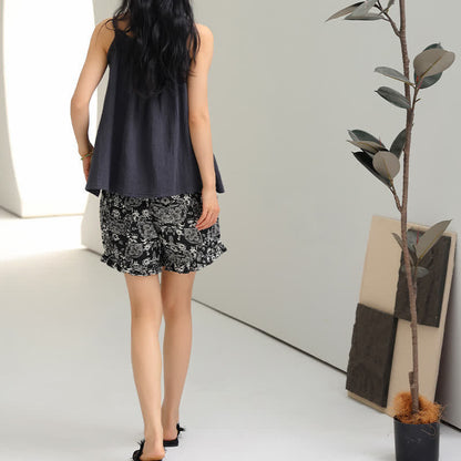 Cami & Vintage Pattern Shorts Pajama Set