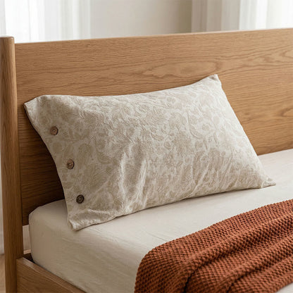 Floral Jacquard Button Pillowcases (2PCS)