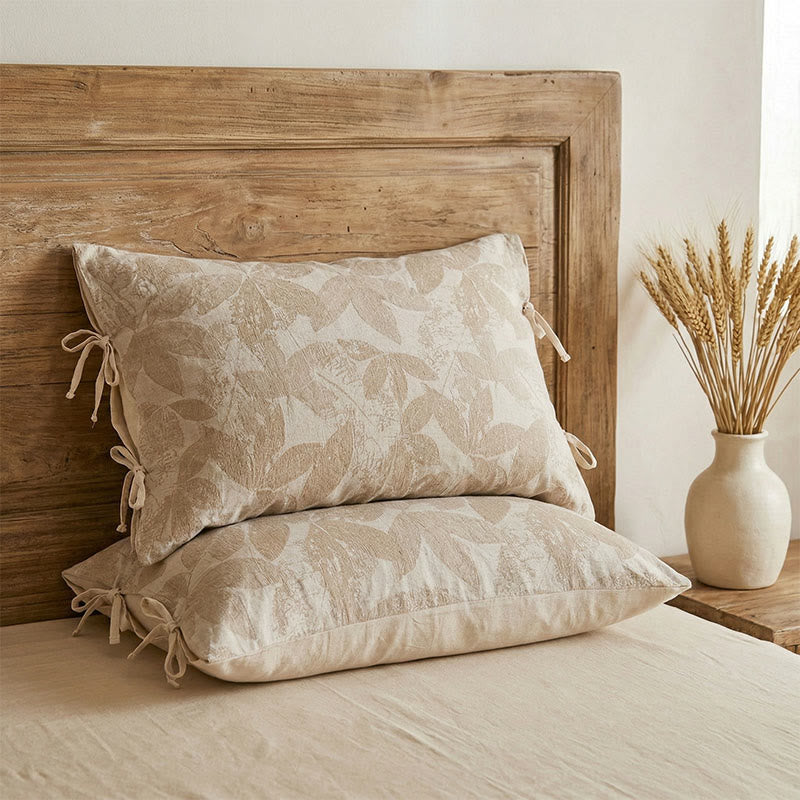 Botanical Leaf Jacquard Pillowcases (2PCS)