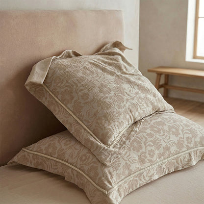 Elegant Floral Jacquard Envelope Pillowcases (2PCS)