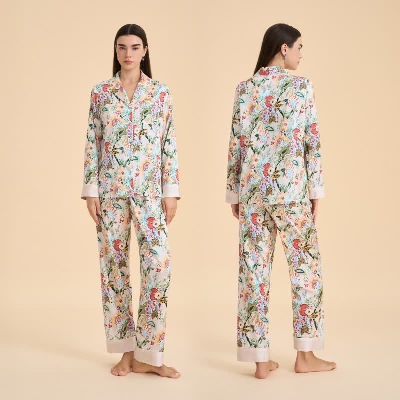 Tropical Style Floral Pajama Set