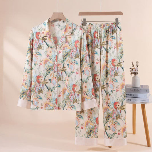 Tropical Style Floral Pajama Set