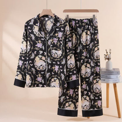 Oriental Mythical Qilin Print Pajama Set