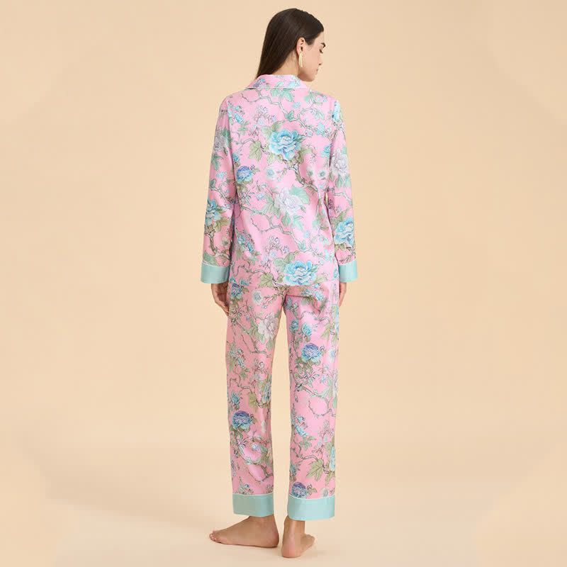 Artistic Blue Floral Pajama Set