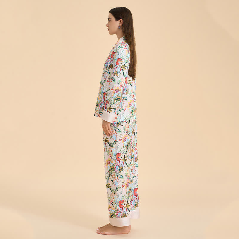 Tropical Style Floral Pajama Set