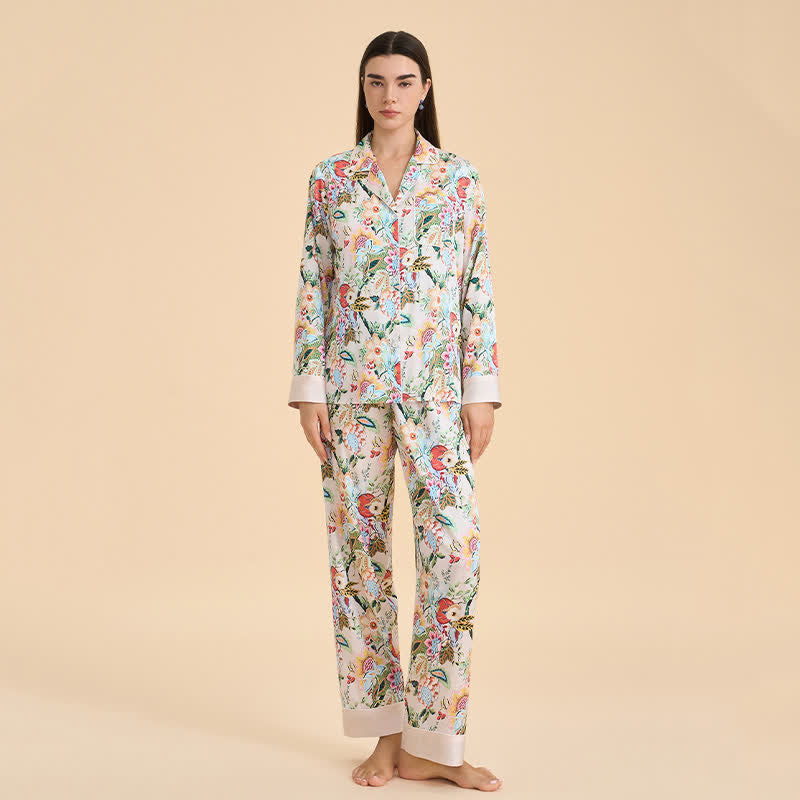 Tropical Style Floral Pajama Set