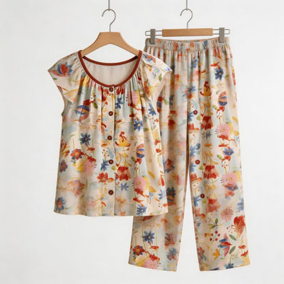 Rustic Style Floral Bloom Loungewear Set