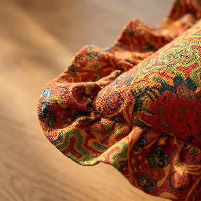 Moroccan Geometric Ruffle Throw Pillow