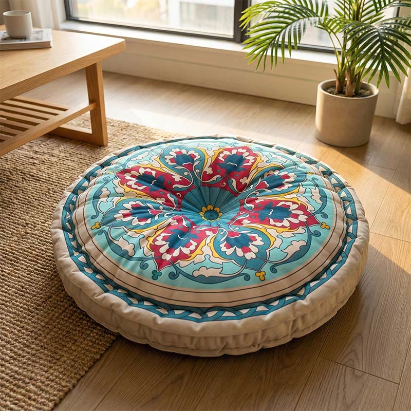 Bohemian Snow Lotus Throw Pillow