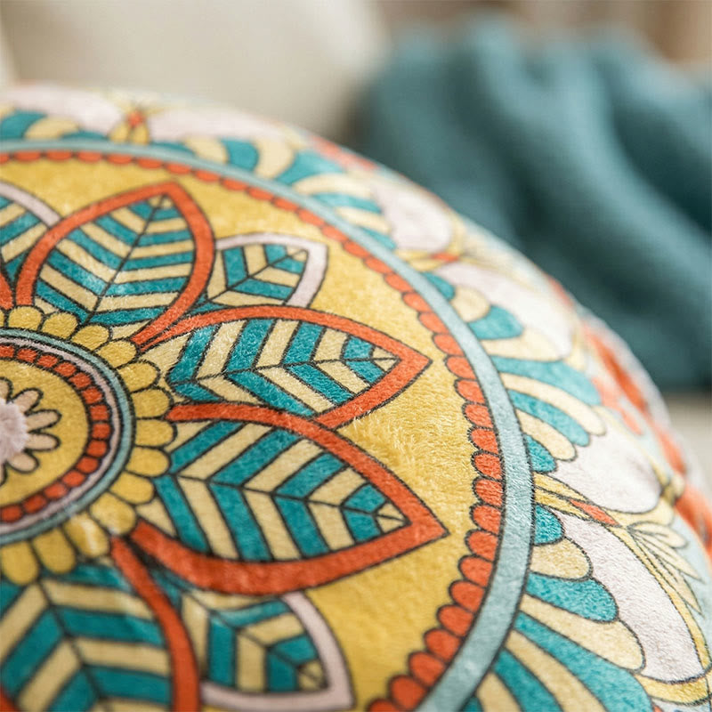 Bohemian Floral Pink Throw Pillow