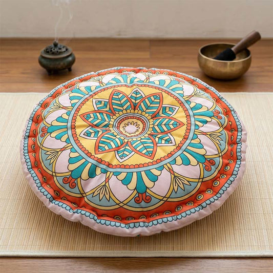 Bohemian Floral Pink Throw Pillow Bohemian Chair Cushion Cushion Cushion Seating Decorative Pillows Floral Living Room Pillows Pink Round Seat Cushion Sofa Cushion