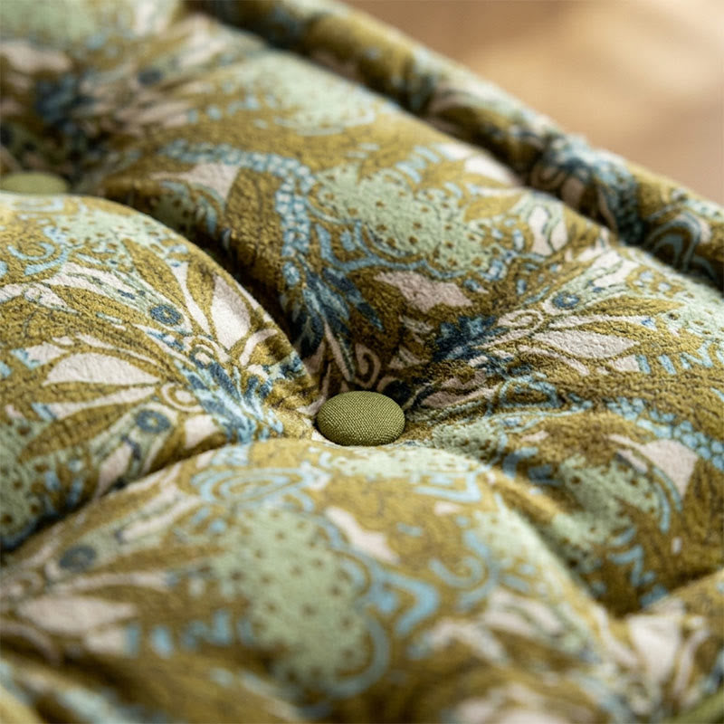 Vintage Green Square  Throw Pillow
