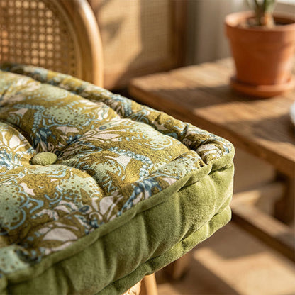 Vintage Green Square  Throw Pillow