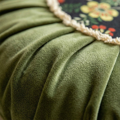 Vintage Chinese Floral Throw Pillow