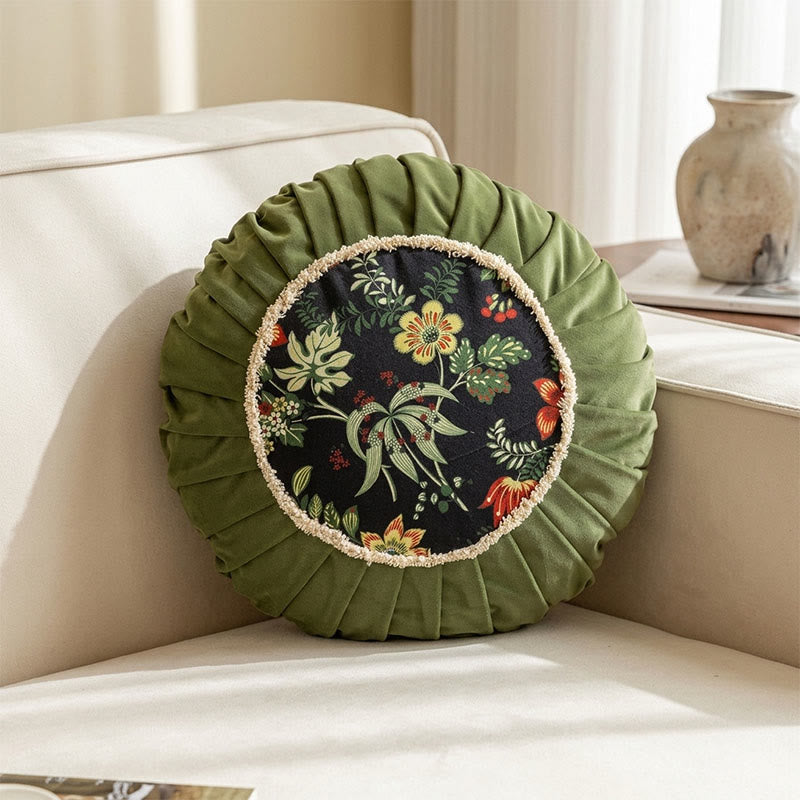 Vintage Chinese Floral Throw Pillow
