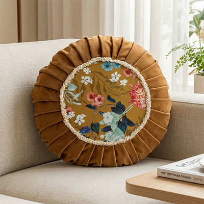 Vintage Chinese Floral Throw Pillow