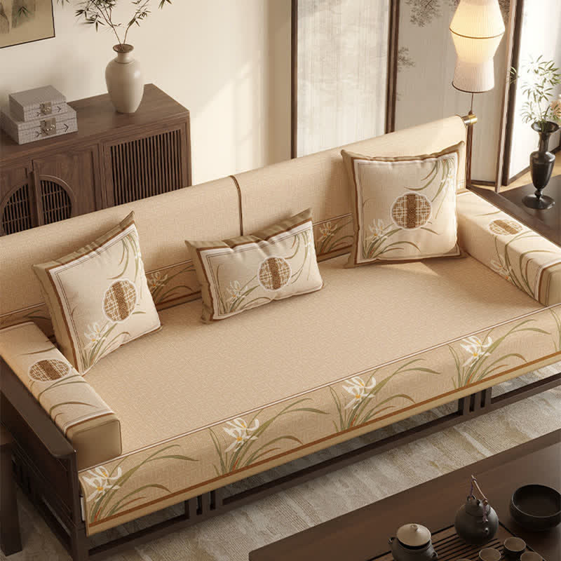 Vintage Orchid Print Sofa Protector Couch Cover Couch Protector Dustproof Grey newin260414 Orchid Sofa Blanket Sofa Cover Sofa Protector