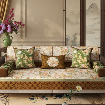 Vintage Floral & Bird Print Sofa Protector Bird Couch Cover Couch Protector Dustproof Floral Grey newin260414 Sofa Blanket Sofa Cover Sofa Protector